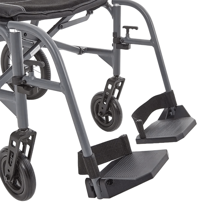 Introducing the Motion Healthcare Magnelite Transit Wheelchair, a lightweight and versatile mobility solution for indoor and outdoor use. Its folding aluminum frame ensures easy storage and transportation, while the magnesium alloy construction offers durability and style. Features include cushioned seating, folding armrests, quick-release rear wheels, and attendant brakes for safety and convenience. Experience newfound comfort and independence with the Motion Healthcare Magnelite Transit Wheelchair.