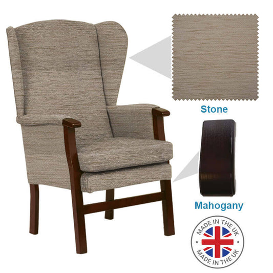 Mobility-World-Ltd-UK-Burton-High-Back-Chair-Stone-Fabric-Mahogany-Wood_img