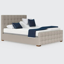 Load image into Gallery viewer, The Edel Dual is the perfect bed for couples who want individualized comfort. Each side of the bed can be controlled independently, so you can both find your perfect sleeping position. The detailed head and footboards give the Edel a luxurious look, and it&#39;s hand-made in Britain with the finest materials. The ergonomic handset makes it easy to adjust your side of the bed, and the soft-touch buttons with illuminating icons make it simple to find your way to ultimate comfort.