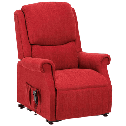 The Como Petite Riser Recliner has a smooth, comfy chenille upholstery fabric that is delightful and comforting. The motor is smooth and quiet, assisting users in rising or reclining to sleep. The Indiana's soft padded, curved seat and back make it more comfortable, and it has a convenient side pocket for storing items. The remote is simple to utilise, with only two buttons.