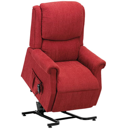 The Como Petite Riser Recliner has a smooth, comfy chenille upholstery fabric that is delightful and comforting. The motor is smooth and quiet, assisting users in rising or reclining to sleep. The Indiana's soft padded, curved seat and back make it more comfortable, and it has a convenient side pocket for storing items. The remote is simple to utilise, with only two buttons.