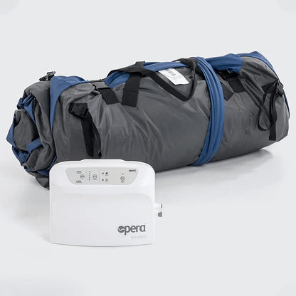 The Opera Flo Auto Air Mattress System is designed to prevent and treat pressure sores and is also suitable for use as part of pressure care treatment for existing pressure sores. The Flo Auto features an inflated support surface that evenly redistributes weight and provides effective pressure relief. This makes it ideal for those who are immobile or have limited mobility. In addition, the Flo Auto comes with a pump that inflates and deflates the mattress, making it easy to use.