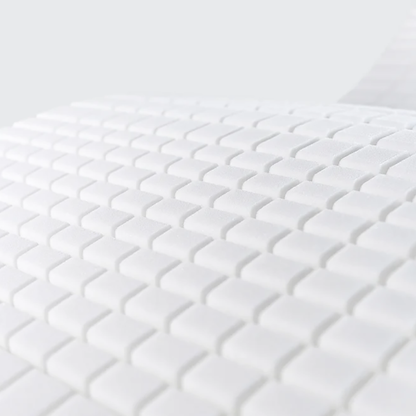 The Serene Profiling Mattress is designed for communities and assisted living facilities, featuring foam castellations for complete profiling and a 4-way turn feature for increased longevity. Made of single-grade CMHR foam, it offers a comfortable sleeping surface with variable-sized nodes for improved pressure relief. The water-resistant, PU-coated cover has an audit box for annual audits and white substrate material for moisture detection.