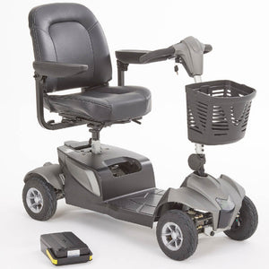  The Motion Healthcare Aura builds on the Airium's success, offering a lightweight aluminium frame (15.5kg) and a 2.6kg lithium battery with a 21-mile range. Features include pneumatic tyres, front/rear suspension, an adjustable swivelling captain's seat with flip-up armrests, and a digital LCD control panel with a front light, indicators, and adjustable delta tiller. It disassembles into six parts for easy transport, making it ideal for various terrains and travel.