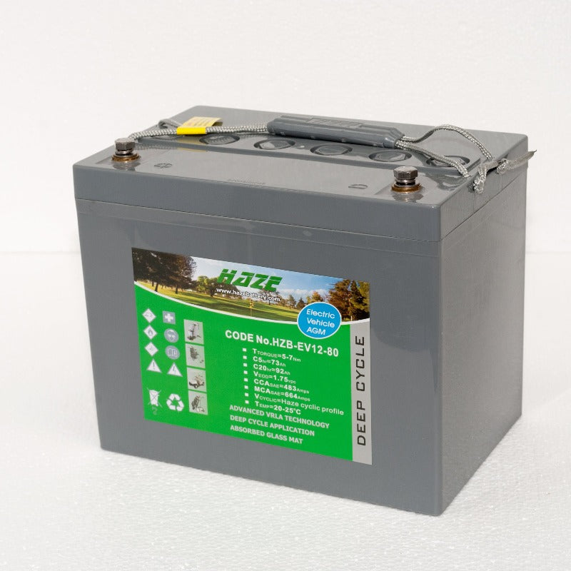 Haze HZB-EV AGM Deep Cycle Mobility and Golf Battery - HZB-EV12-80