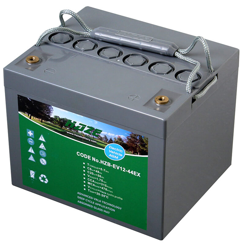 Mobility World  UK Haze HZB EV12 44EX AGM-EV Deep Cycle Mobility and Golf Battery - 56Ah