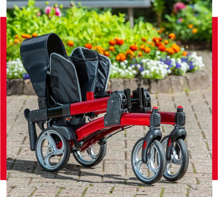 Red Fold Down Rollator