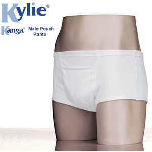 Kanga Male Pouch Pants - S White 100% cotton